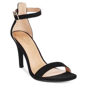 MATERIAL GIRL  SUEDE STRAPPY OPEN TOED HEELS